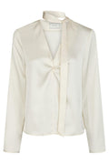 Susanna Heavy Sateen Blouse | Pearl | Bluse fra Neo Noir – nedsat