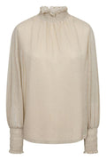 Ximena Glam LS blouse | Summer Sand | Bluse fra Mos Mosh – nedsat