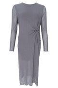 Alexis Dress W/Stones | Grey | Kjole fra Black Colour – nedsat