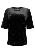 Velia Velvet Tshirt | Black | Bluse fra Liberté – nedsat