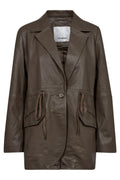 Phoebe Tie String Leather Bl 30123 | Elephant | Blazer fra Co'couture – nedsat