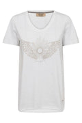 Gethi O-SS Glam Tee | White | T-shirt fra Mos Mosh – nedsat