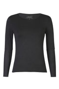 Isa Ls Lace Sleeve Blouse | Black Wavy Lines | Mesh bluse fra Liberté – nedsat