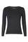 Isa Ls Lace Sleeve Blouse | Black Wavy Lines | Mesh bluse fra Liberté