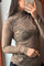 Liza Laceflower Bluse | Dunkeltaupe | Bluse von Neo Noir