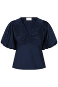 Irina Popeline Bluse 162219 | Marineblau | Bluse von Neo Noir