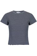 Lonnie Stripe Tee 162882 | Dark Navy | T-Shirt fra Neo Noir – nedsat