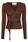 Nia Jersey Wrap Blouse | Chocolate Brown | Athleisure fra Neo Noir