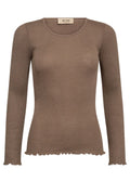 Elaine O-LS Seamless Tee | Kiefernrinde | T-Shirt von Mos Mosh