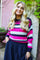 Frodine Streifenpullover | Marineblau, Rosa, Cremefarben gestreift | Strickmode von Liberté
