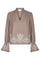 Amara Striped Emb Blouse | Kamel | Bluse von Neo Noir
