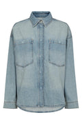 Emm Flower Shirt | Light Blue | Skjorte fra Mos Mosh – nedsat