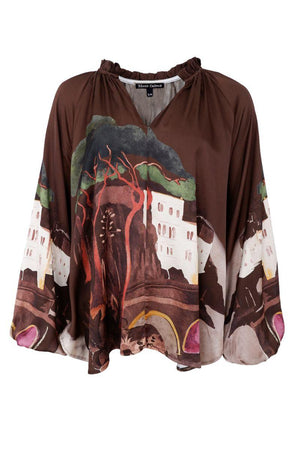 Toscana Blouse | Coffee | Bluse fra Black Colour