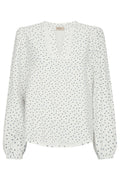 Elin Blouse 207315 | Star Off-White W. Black | Bluse fra Freequent – nedsat