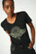 Nadine O-SS Deco Tee | Black | T-shirt fra Mos Mosh