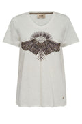 Nadine O-SS Deco Tee | Ecru | T-Shirt von Mos Mosh – nedsat