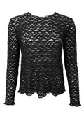 Blair Ls Lace Blouse | Black | Bluse fra Black Colour