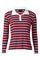 Natalia Ls Polo Blouse | Navy Red White Stripe | Bluse fra Liberté