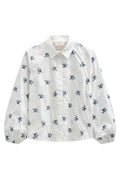 Leila Blouse 207433 | Star Off-White W. Vista Blue | Bluse fra Freequent