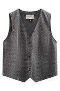Widy Waistcoat 207140 | Dark Grey Mel W Star Off-White | Vest fra Freequent – nedsat