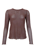 Alexis Tee W/Stones | Coffee | Bluse fra Black Colour – nedsat