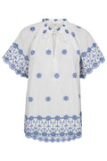 Iddi Blouse 206111 | Brilliant White W Deep Ultrama | Bluse fra Freequent – nedsat