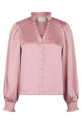 Delsie Drapy Sateen Blouse | Light Pink | Bluse fra Neo Noir – nedsat