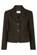Waed Mini Check Blazer | Brown Melange | Blazers fra Neo Noir – nedsat