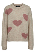 Fro Heart Pullover | Elfenbeinfarbenes Rosenherz | Strickmode von Liberté