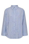 Xavier Stripe Flower Shirt 45040 | Pale Blue | Bluse fra Co'couture