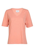 Ulla Ss Vneck Tshirt | Pale Peach | T-Shirt fra Liberté – nedsat