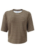 Sus Tshirt | Brown Creme Stripe | T-Shirt fra Liberté