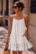 Safira Embroidery Strap Dress | White