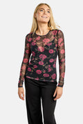 Mesh Ls Tshirt | Black Pink Rose | Bluse fra Liberté – nedsat