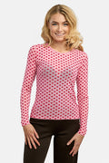 Mesh Ls Tshirt | Pink Red Flock Heart | Bluse fra Liberté – nedsat