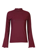 Mesh Ls Trompet Top | Bordeaux – nedsat