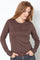 Granny Embroidery LS Tee 33180 | Dark Brown | T-Shirt fra Co'couture