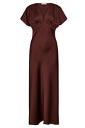 Safira V-Dress 36565 | Dark Brown | Kjole fra Co'couture