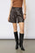 Phoebecc Leather Pleat Shorts | Dark Brown | Shorts fra Co'couture
