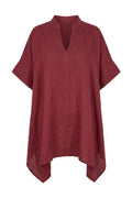 Fiorella Linen V-neck | Burgundy – nedsat
