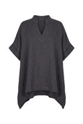 Fiorella Linen V-neck | Black – nedsat