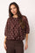 Dita Dot Balloon Blouse | Dark Brown | Bluse fra Co'couture