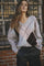 Maja Check V-Knit 32218 | Mid Grey | Strik fra Co'couture