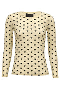 Mesh Ls Tshirt | Ivory Black Flock Heart | Bluse fra Liberté – nedsat