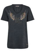 Faye O-SS Tee   | Salute Navy | T-shirt fra Mos Mosh – nedsat