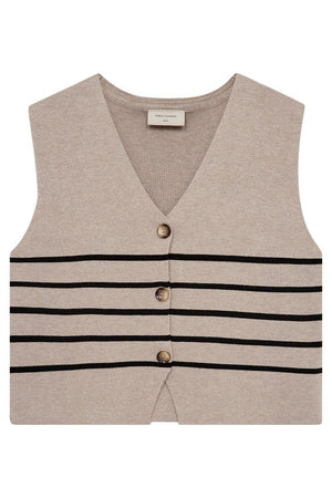 Ani Waistcoat 205686 | Simply Taupe Mel. W. Black | Vest fra Freequent