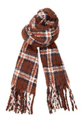 Pauline Chekered Winter Scarf 208411 | Mocca | Black Colour – nedsat