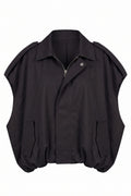 Malia Bomber-Style Vest | Black – nedsat