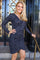 Alma Ls Wrap Dress | Black Grey Lace | Kjole fra Liberté