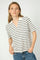 Milena SS Stripe Polo Tee | Maritimes Blau | T-Shirt von Mos Mosh